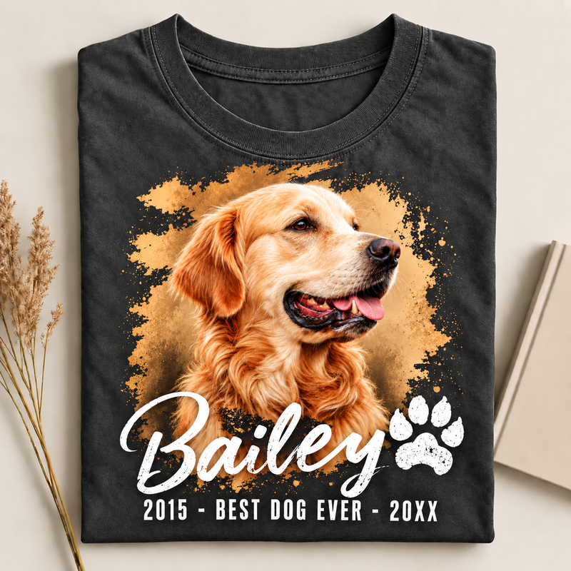 Personalized Golden Retriever Memorial Shirt – Custom Dog Name Best Dog Ever Tee