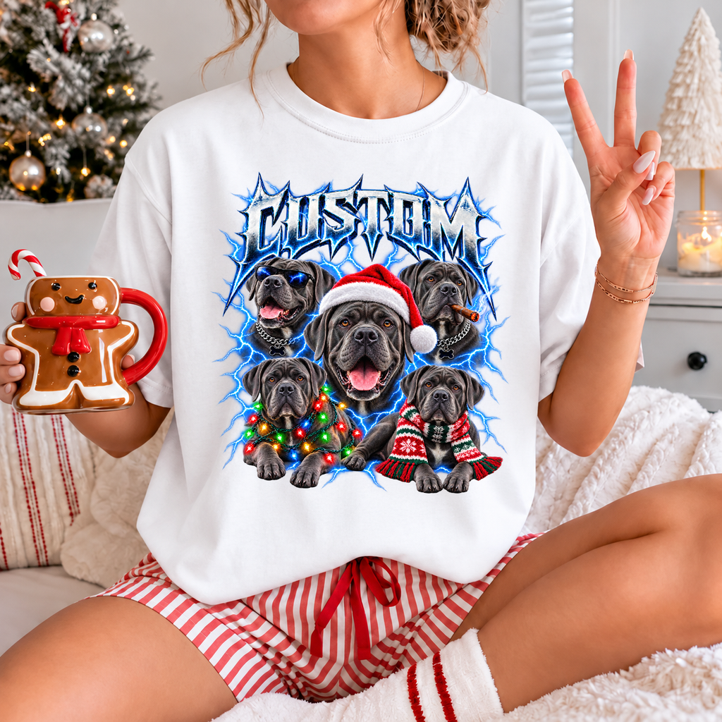 Personalized Cane Corso Christmas Shirt – Custom Dog Name Holiday Graphic Tee
