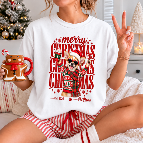 Chihuahua Christmas Shirt – Merry Christmas Chihuahua Lover Holiday Graphic Tee