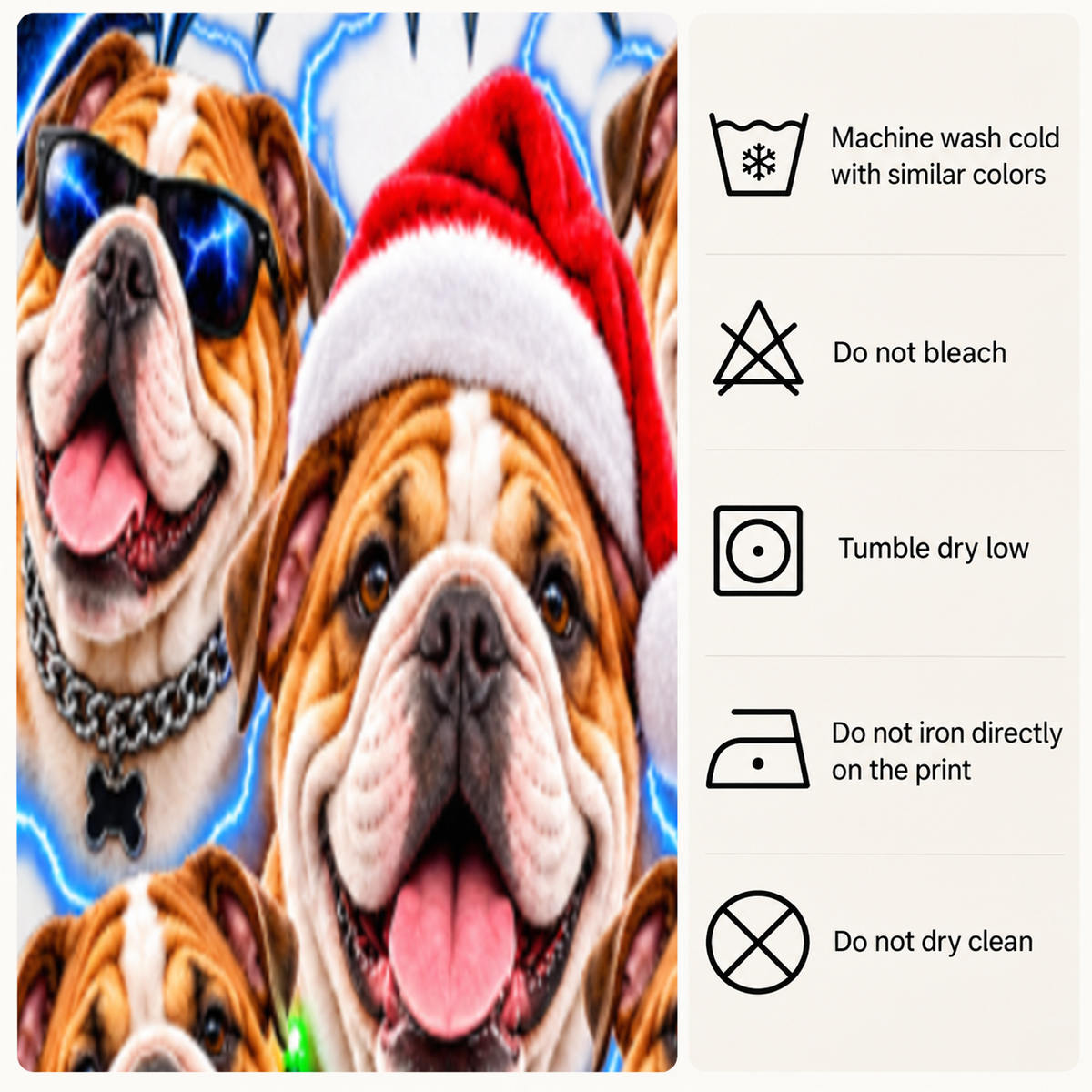 Personalized Bulldog Christmas Shirt – Custom Dog Name Holiday Graphic Tee