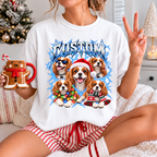 Personalized Cavalier King Charles Spaniel Christmas Shirt – Custom Dog Name Holiday Graphic Tee