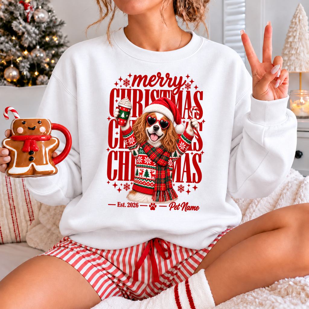 Cavalier King Charles Spaniel Christmas Shirt – Merry Christmas Dog Lover Holiday Graphic Tee