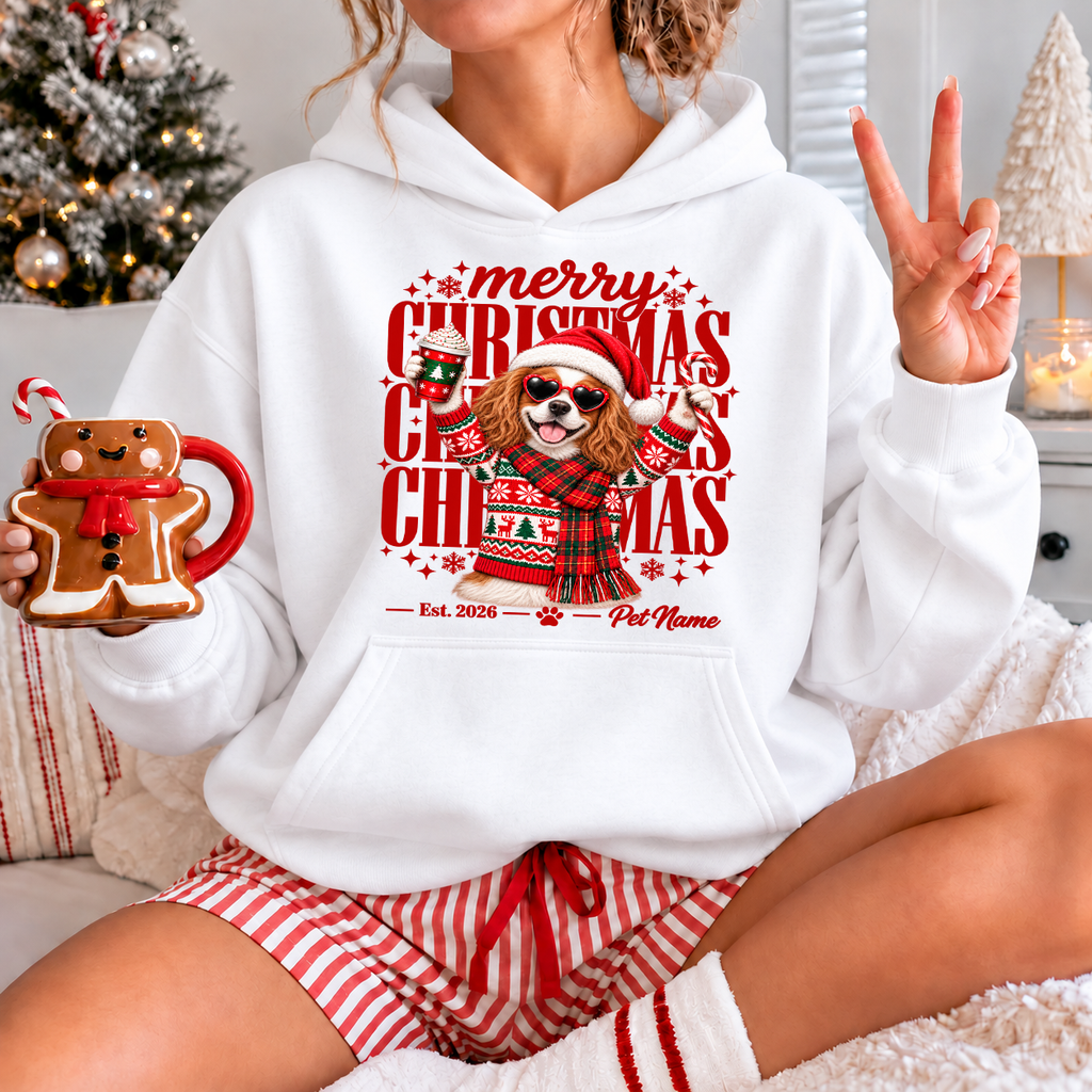Cavalier King Charles Spaniel Christmas Shirt – Merry Christmas Dog Lover Holiday Graphic Tee