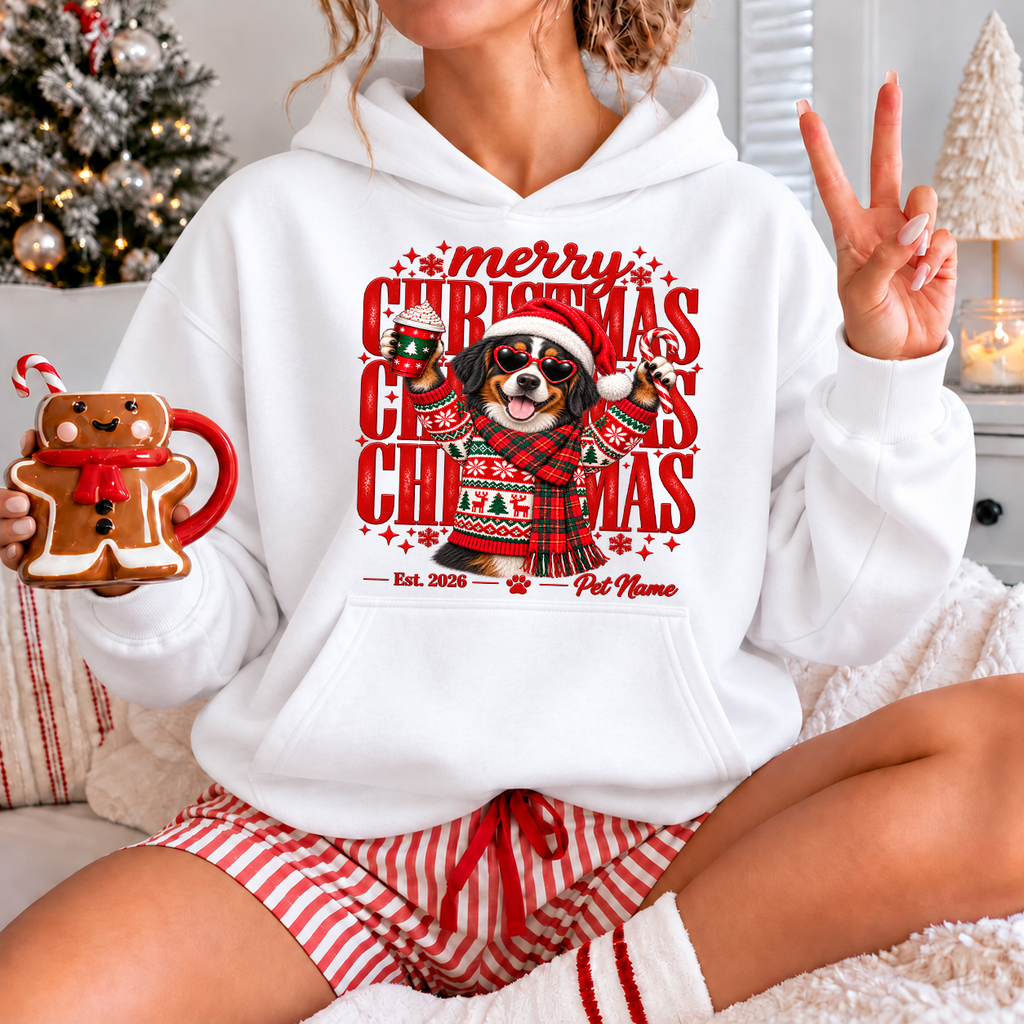 Bernese Mountain Dog Christmas Shirt – Merry Christmas Bernese Mountain Dog Lover Holiday Graphic Tee