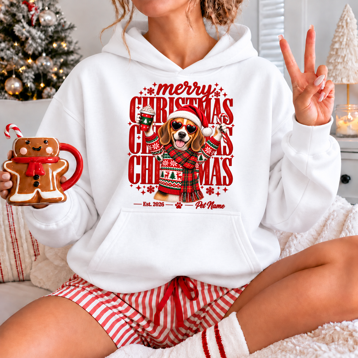 Beagle Christmas Shirt – Merry Christmas Beagle Lover Holiday Graphic Tee