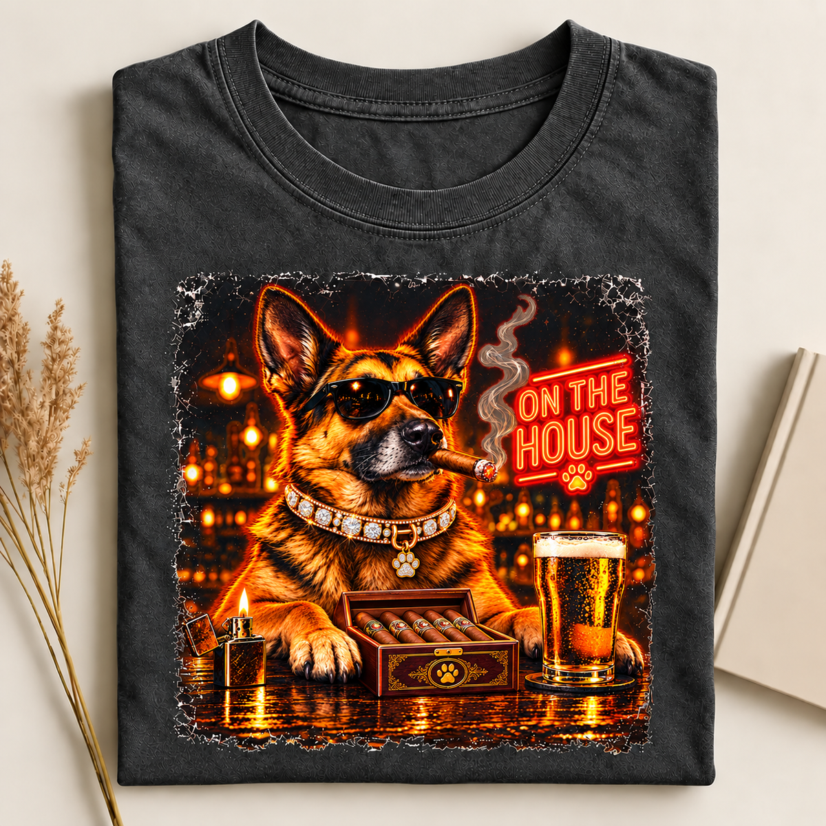 German Shepherd Bar Night Graphic Tee