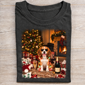 Christmas Beagle Champagne Vintage T-shirt
