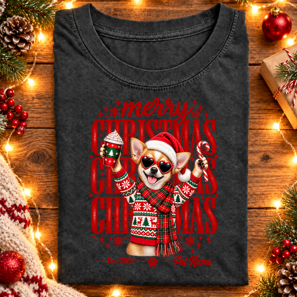 Chihuahua Christmas Shirt – Merry Christmas Chihuahua Lover Holiday Graphic Tee