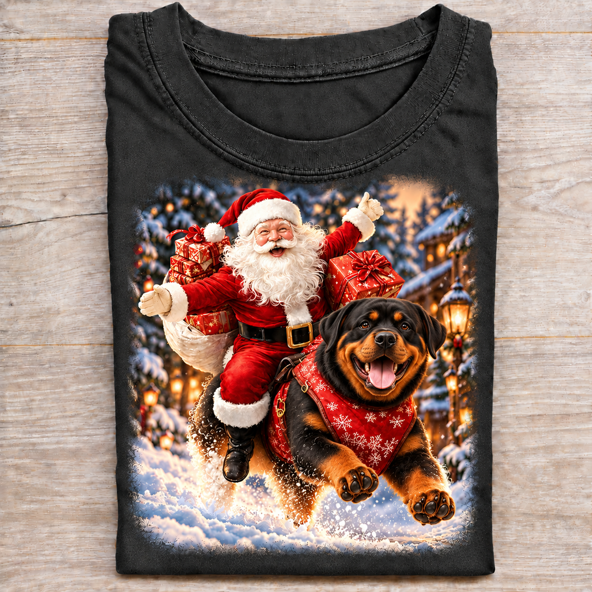 Rottweiler Santa Christmas Shirt – Holiday Dog Lover Tee
