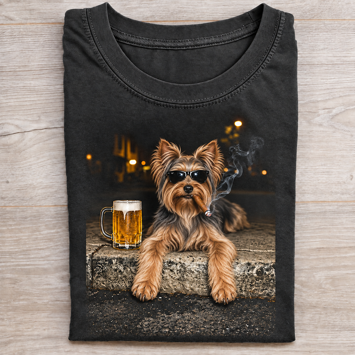 Yorkshire Terrier Beer & Cigar T-Shirt