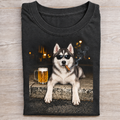 Siberian Husky Beer & Cigar T-Shirt