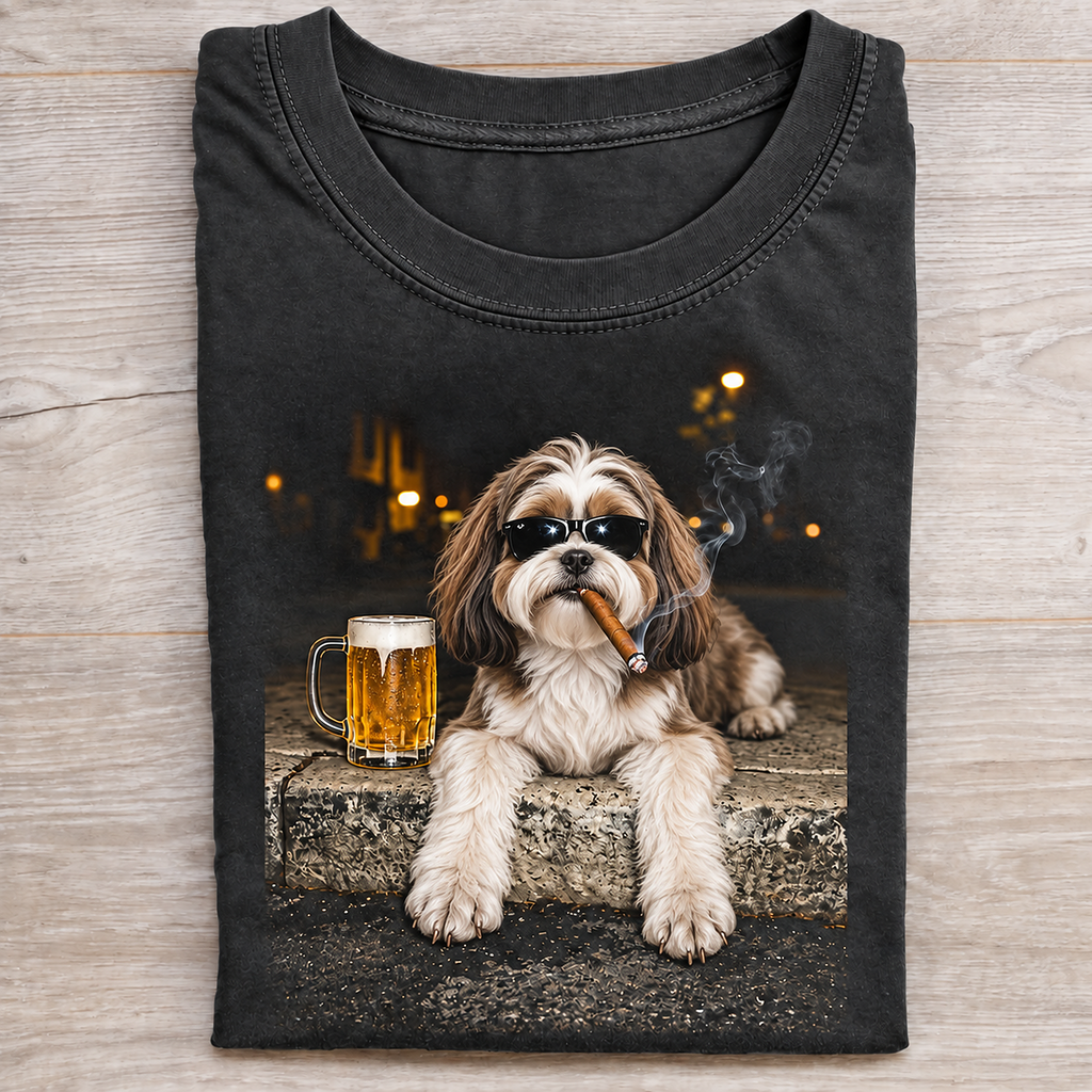 Shih Tzu Beer & Cigar T-Shirt