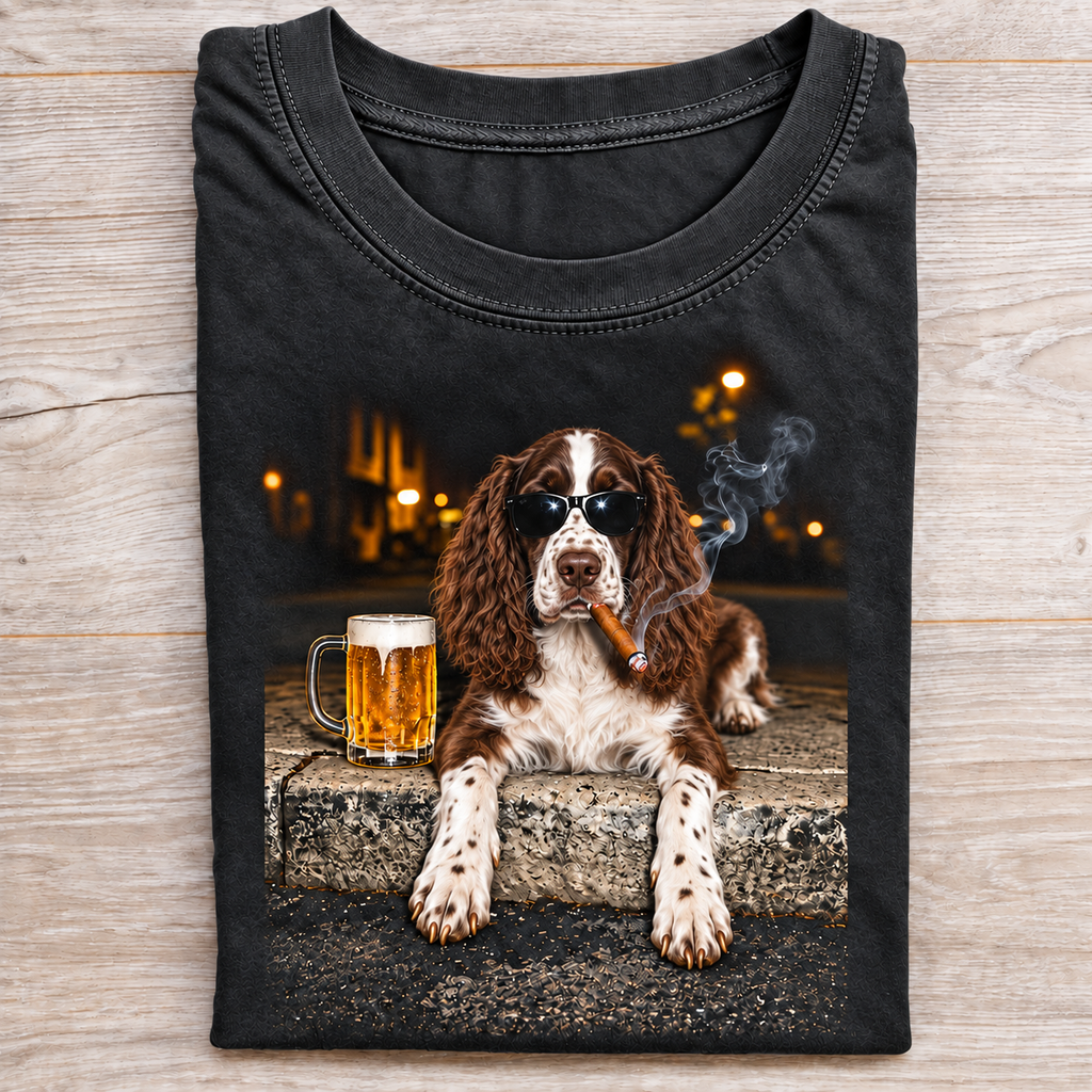 English Springer Spaniel Beer & Cigar T-Shirt