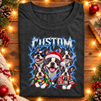 Personalized Boston Terrier Christmas Shirt – Custom Dog Name Holiday Graphic Tee