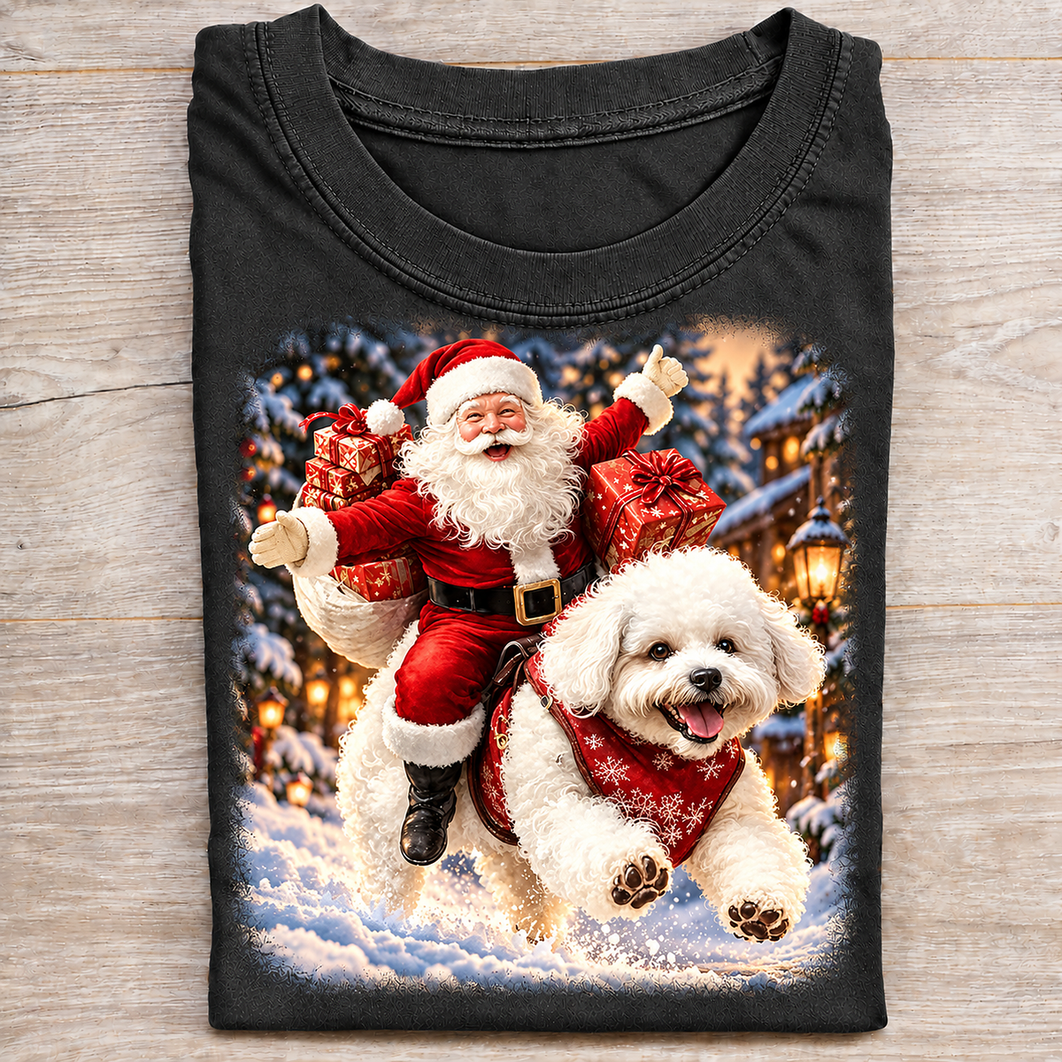 Poodle Santa Christmas Shirt – Holiday Dog Lover Tee