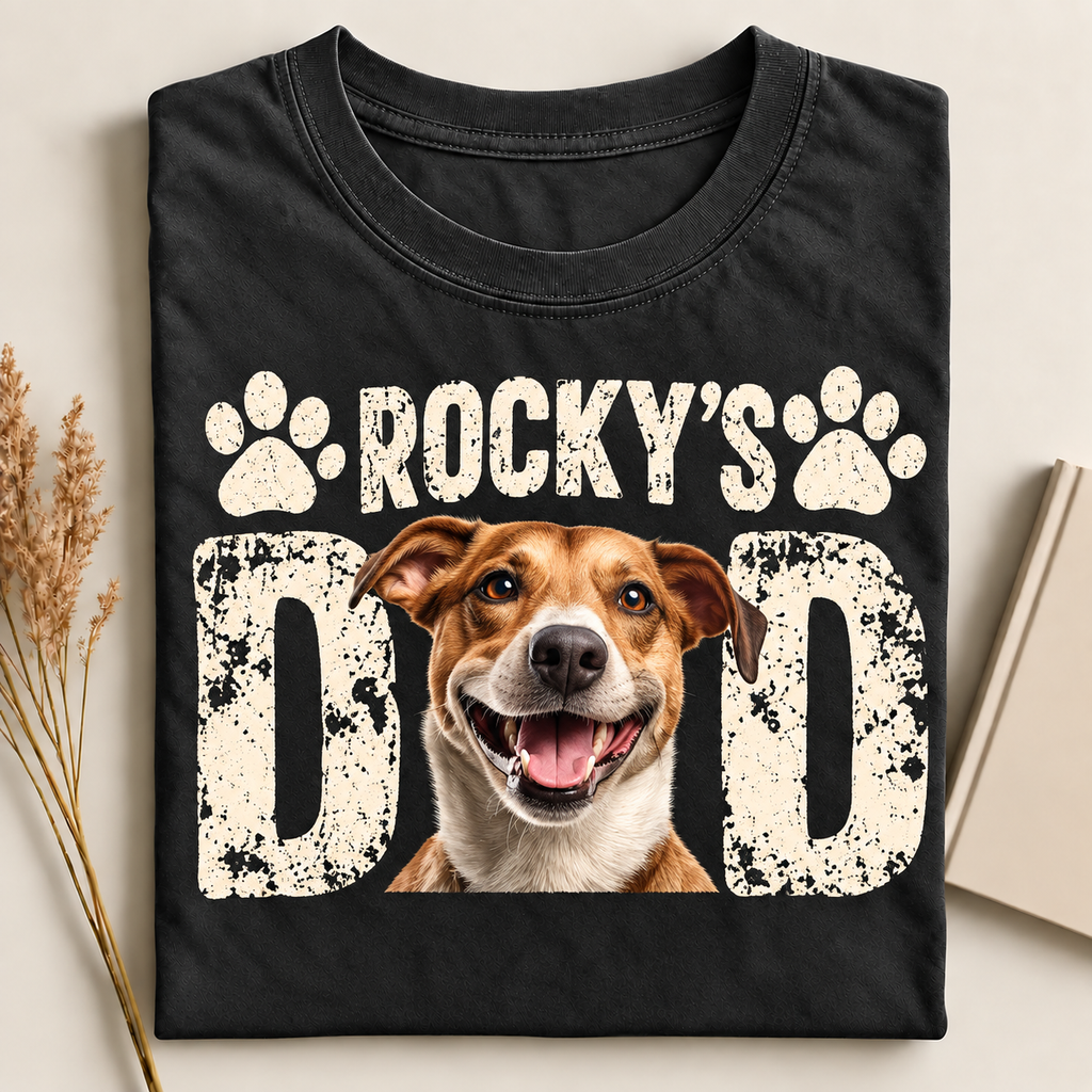 Custom Dog Dad Shirt, Custom Pet Photo Shirt