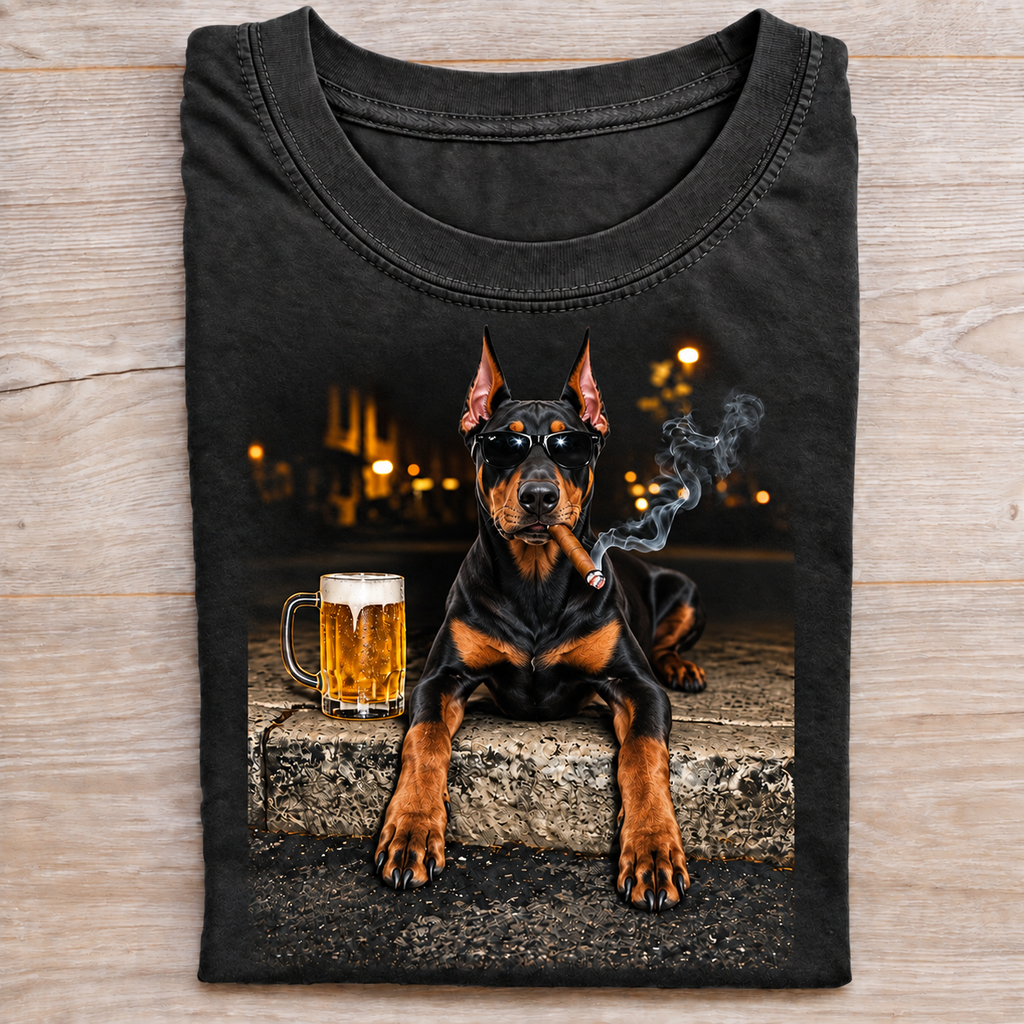 Dobermann Beer & Cigar T-Shirt