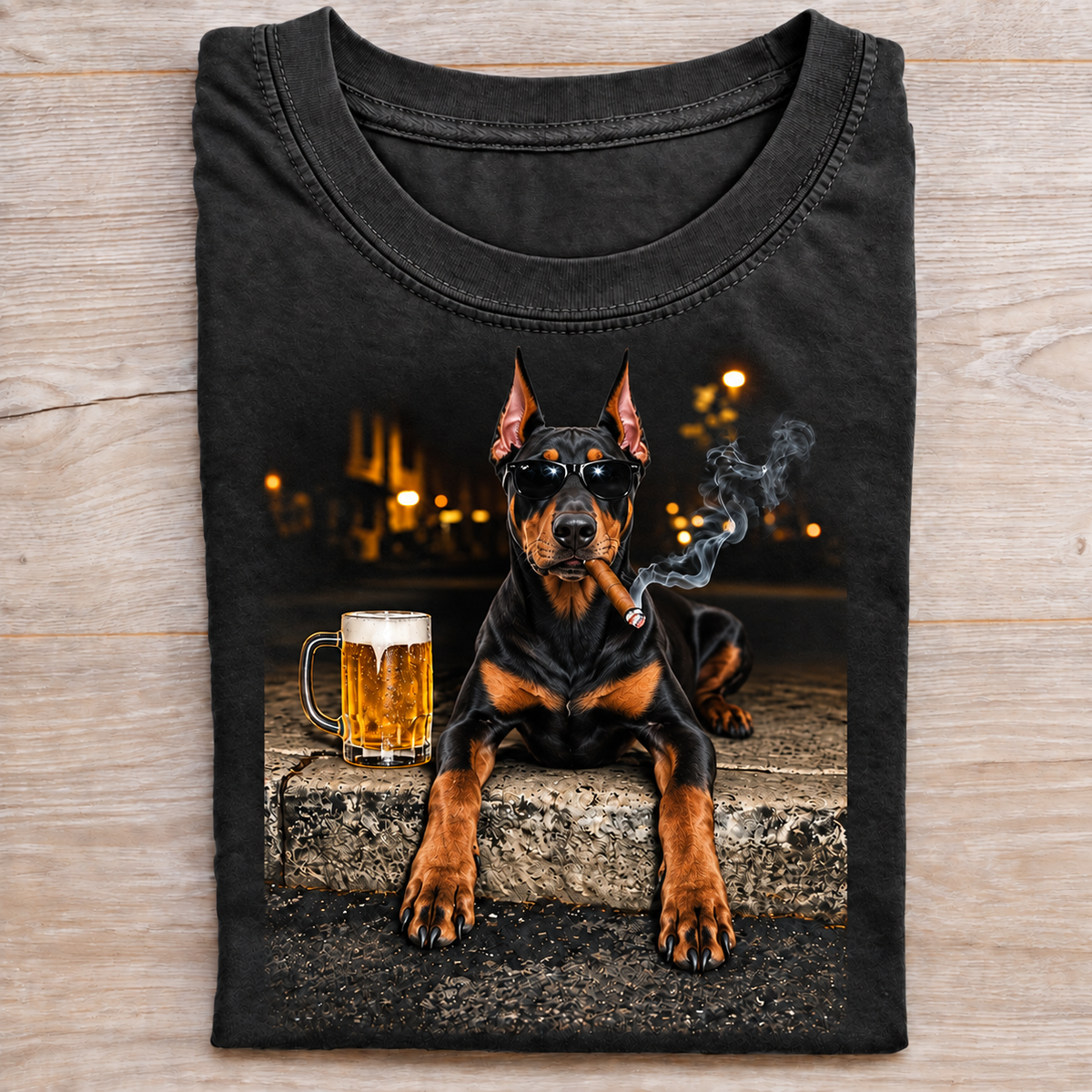 Dobermann Beer & Cigar T-Shirt
