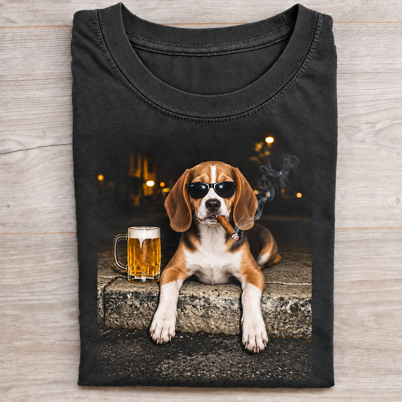 Beagle Beer & Cigar Shirt – Funny Beagle Lover Graphic Tee
