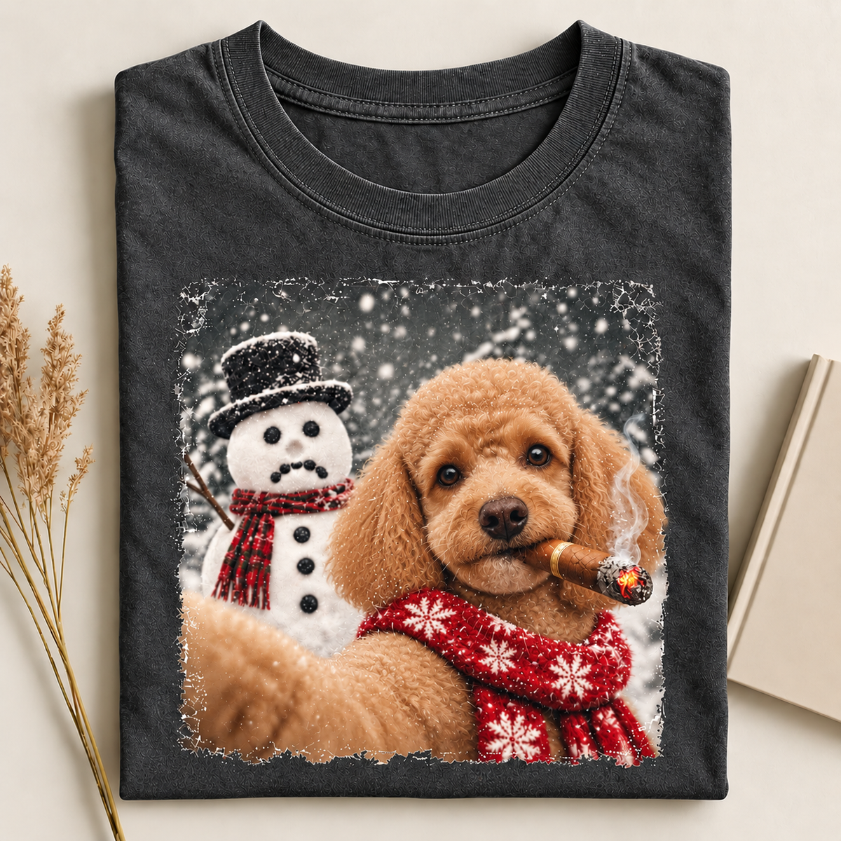 Poodle Christmas Selfie Stole The Snowman’s Nose T-shirt
