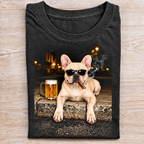 French Bulldog Beer & Cigar T-Shirt