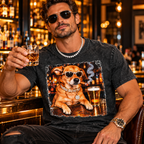 Cool Mixed Breed Dog Bar Graphic T-Shirt