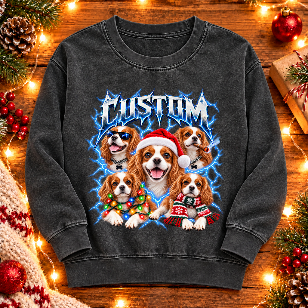 Personalized Cavalier King Charles Spaniel Christmas Shirt – Custom Dog Name Holiday Graphic Tee