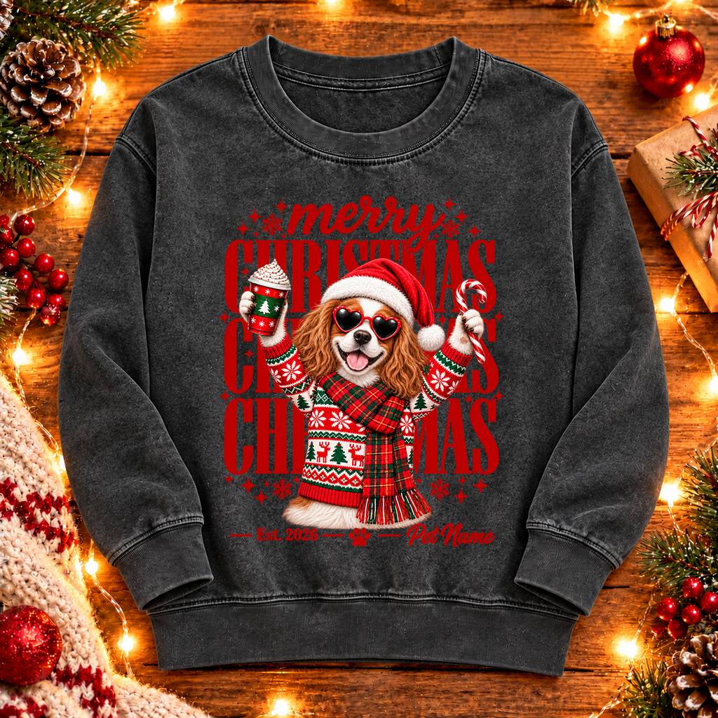 Cavalier King Charles Spaniel Christmas Shirt – Merry Christmas Dog Lover Holiday Graphic Tee