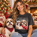 Shih Tzu Christmas Selfie Stole The Snowman’s Nose T-shirt