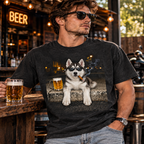 Siberian Husky Beer & Cigar T-Shirt