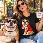 English Bulldog Personalized Name Graphic T-Shirt