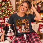 Christmas Border Collie Champagne Vintage T-shirt