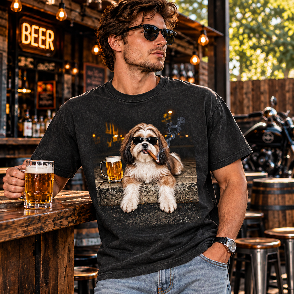 Shih Tzu Beer & Cigar T-Shirt