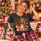 Christmas Australian Shepherd Champagne Vintage T-shirt