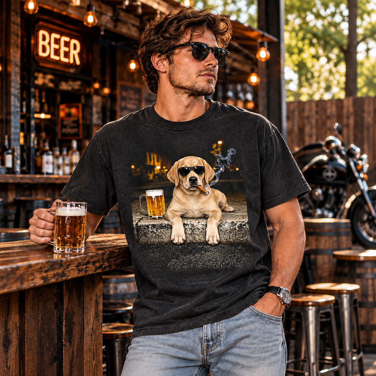 Labrador Retriever Beer & Cigar T-Shirt