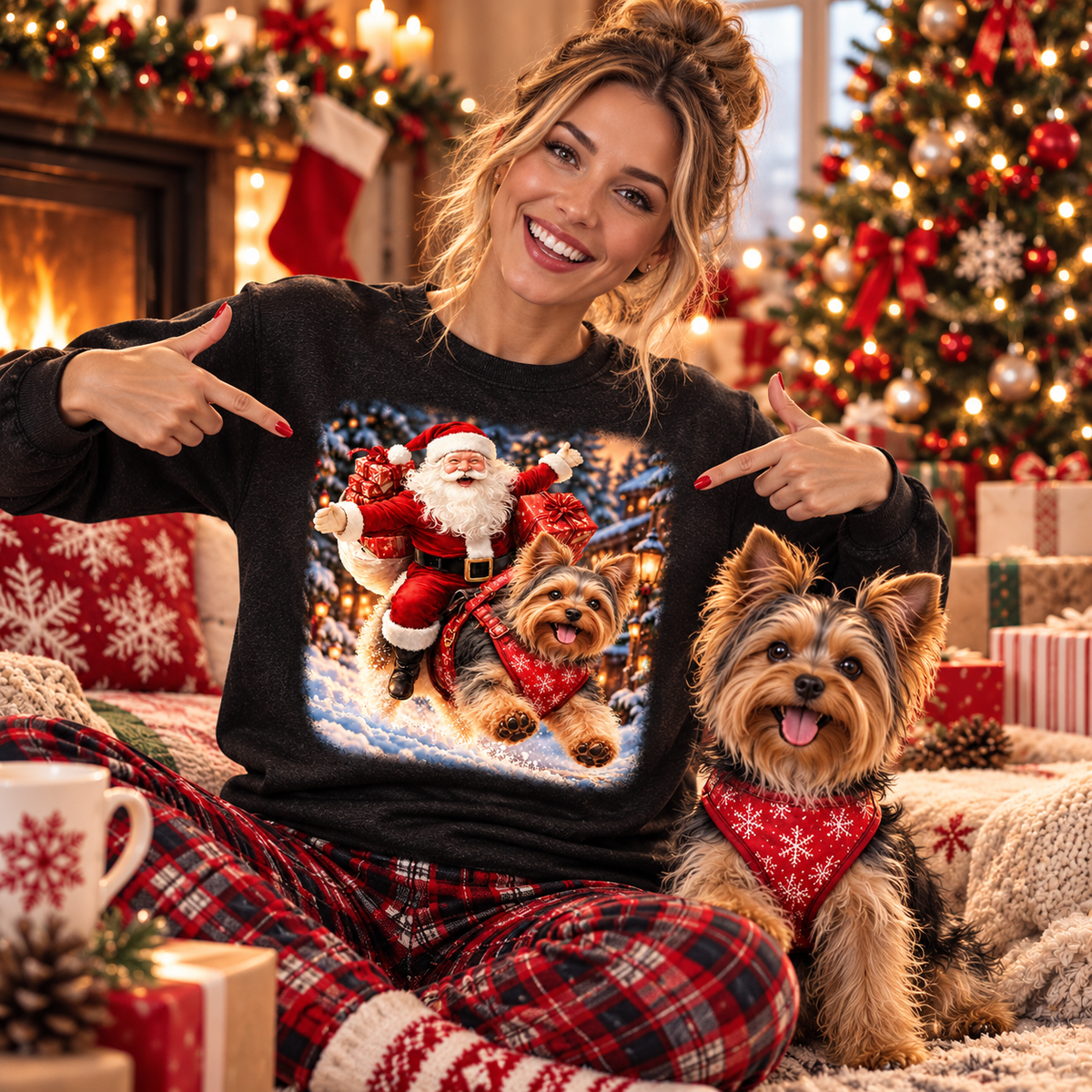 Yorkshire Terrier Santa Christmas Shirt – Holiday Dog Lover Tee