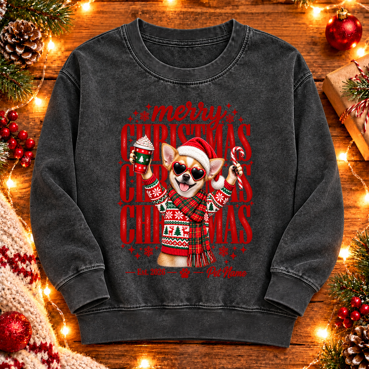 Chihuahua Christmas Shirt – Merry Christmas Chihuahua Lover Holiday Graphic Tee