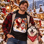 Siberian Husky Santa Christmas Shirt – Holiday Dog Lover Tee