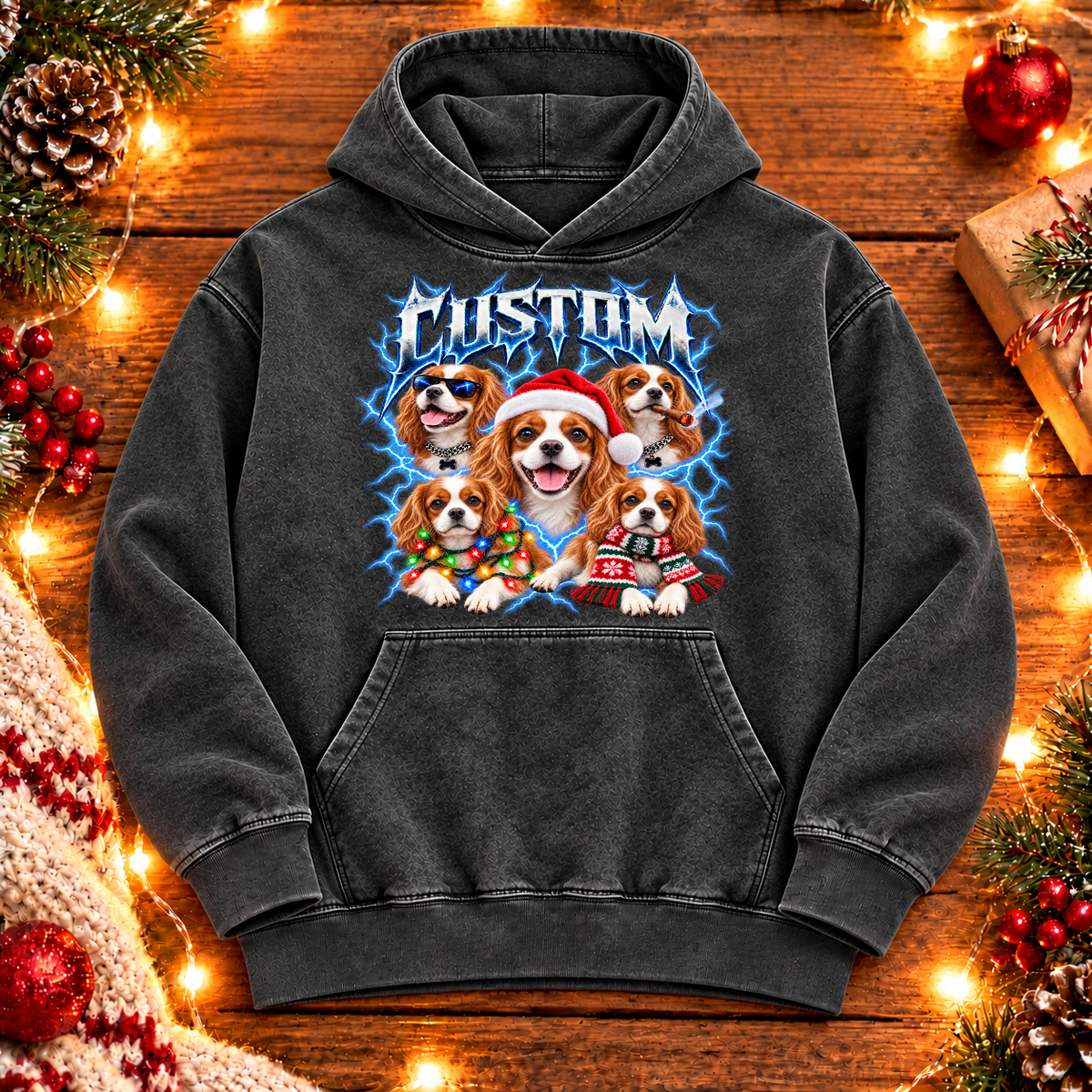 Personalized Cavalier King Charles Spaniel Christmas Shirt – Custom Dog Name Holiday Graphic Tee