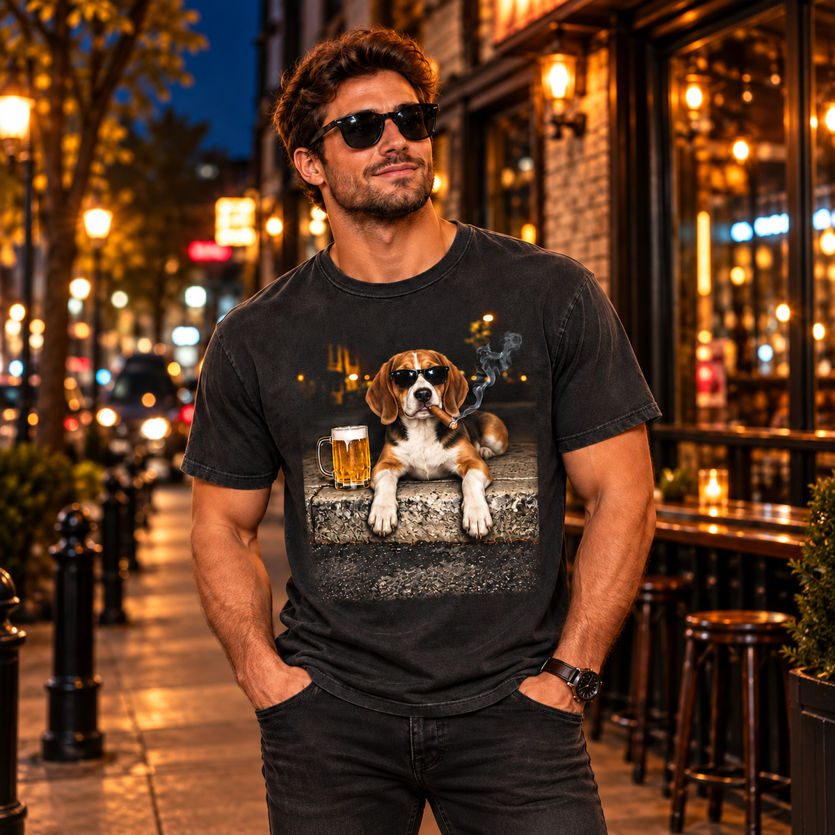 Beagle Beer & Cigar T-Shirt