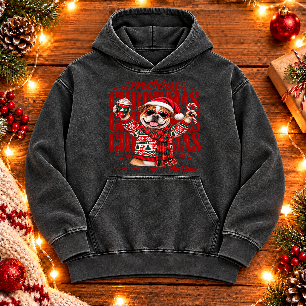Bulldog Christmas Shirt – Merry Christmas Bulldog Lover Holiday Graphic Tee
