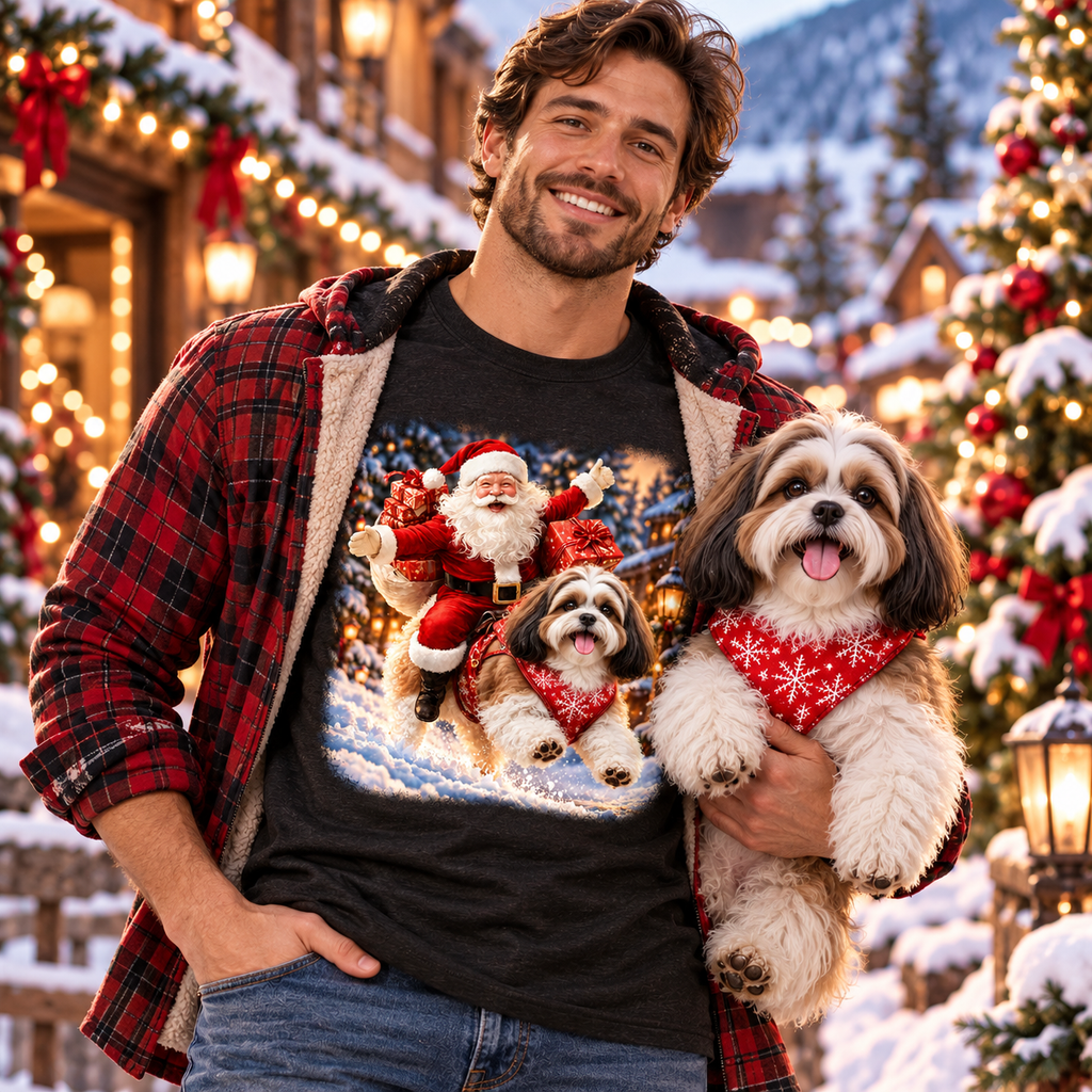 Shih Tzu Santa Christmas Shirt – Holiday Dog Lover Tee
