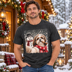 Shih Tzu Christmas Selfie Stole The Snowman’s Nose T-shirt