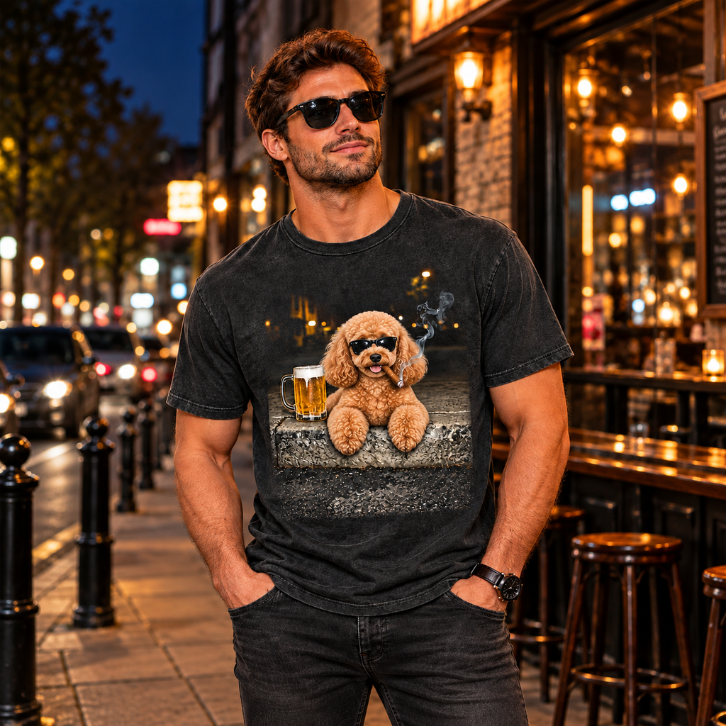 Poodle Beer & Cigar T-Shirt