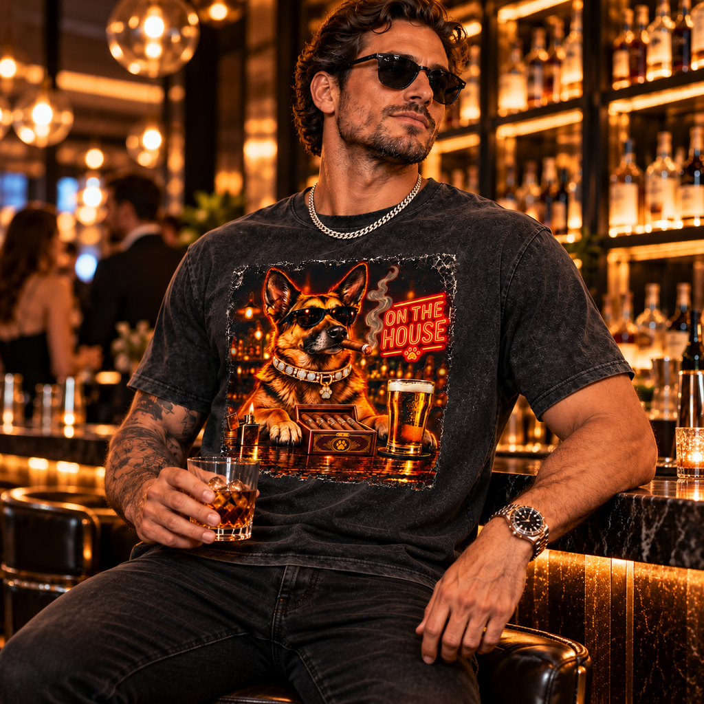 German Shepherd Bar Night Graphic Tee