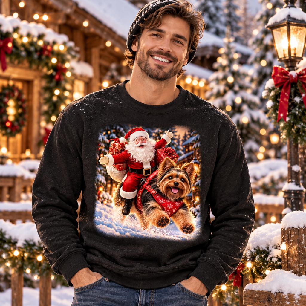 Yorkshire Terrier Santa Christmas Shirt – Holiday Dog Lover Tee