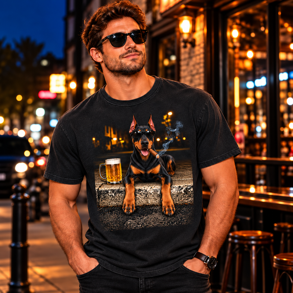 Dobermann Beer & Cigar T-Shirt