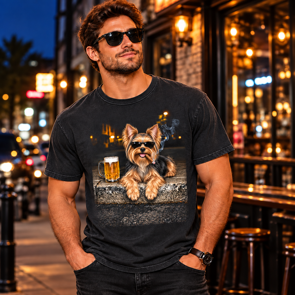 Yorkshire Terrier Beer & Cigar T-Shirt