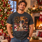 Christmas Border Collie Champagne Vintage T-shirt
