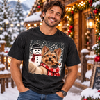 Yorkshire Terrier Christmas Selfie Stole The Snowman’s Nose T-shirt